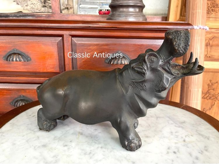 รูปปั้น ฮิปโป ทองเหลืองสะสม รูปที่ 6