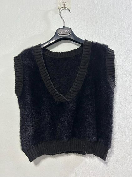 🌈 เสื้อกั๊กขนเฟอร์กันหนาวขนมิ้งค์แท้ สีดำ สวยขนนุ่ม น้ำหนักเบา 🌈