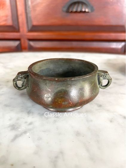 กระถาง หูช้างทองเหลือง สะสม รูปที่ 3