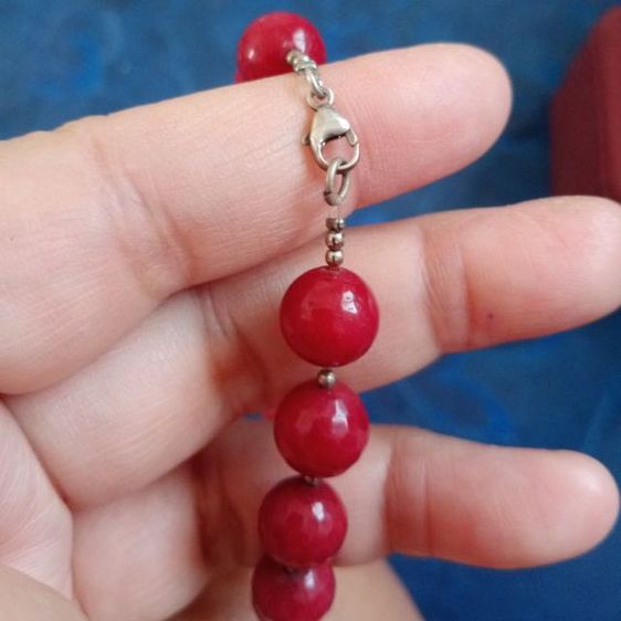 ข้อมือหินทับทิมแท้ เจียระไนเหลี่ยมรอบเม็ด เงินแท้ รูปที่ 3