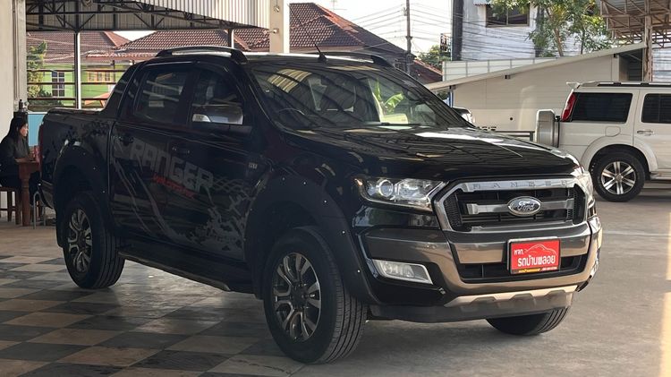 Ford Ranger 2017 2.2 Hi-Rider Wildtrak Pickup ดีเซล ไม่ติดแก๊ส เกียร์ธรรมดา ดำ รูปที่ 3