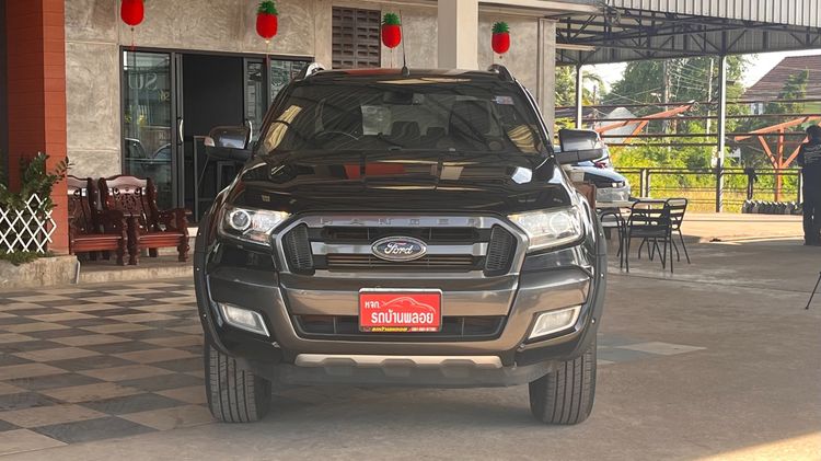 Ford Ranger 2017 2.2 Hi-Rider Wildtrak Pickup ดีเซล ไม่ติดแก๊ส เกียร์ธรรมดา ดำ รูปที่ 2