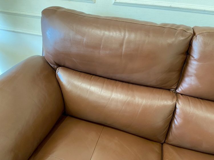 โซฟา 2 ที่นั่ง เบาะหนังเเท้ ผิวสัมผัส สีน้ำตาล ยี่ห้อ KONCEPT รูปที่ 8