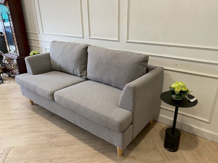 โซฟา 2 ที่นั่ง เบาะผ้า สีเทา สไตล์โมเดิร์น (สินค้าใหม่) รูปที่ 3