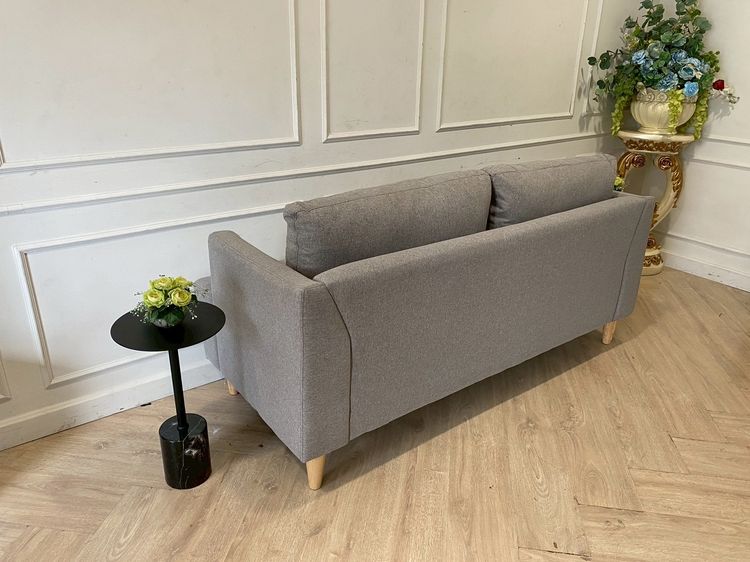 โซฟา 2 ที่นั่ง เบาะผ้า สีเทา สไตล์โมเดิร์น (สินค้าใหม่) รูปที่ 5