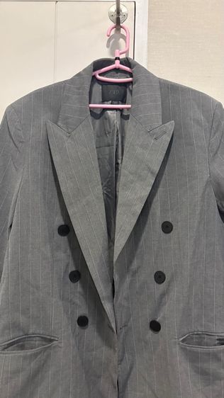 เบเซอร์ Zara Oversize Pinsrripe สีเทา  รูปที่ 2