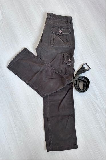 กางเกงขายาวสีเขียวขี้ม้าสำหรับผู้หญิงเอว32 รูปที่ 3