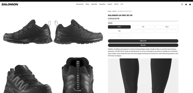 Salomon XA Pro 3D V9 ของแท้ สภาพ 99 กล่องป้ายครบ รูปที่ 2