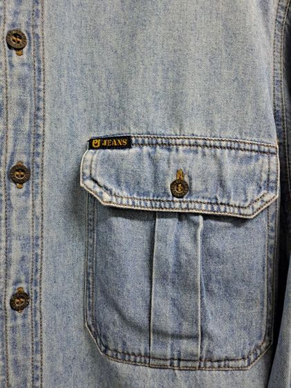 เสื้อเชิ้ตแขนยาวผ้ายีนส์ แบรนด์ PJ Jeans‼️ผ้ายีนส์แท้  รูปที่ 4
