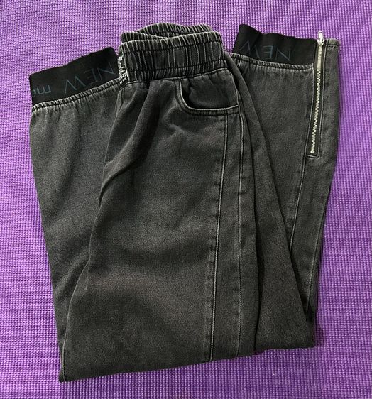 🌈👖กางเกงยีนส์ดำผ้าฟอก (Washed Denim) 👉สไตล์ลำลองเกาหลี🌈 รูปที่ 9