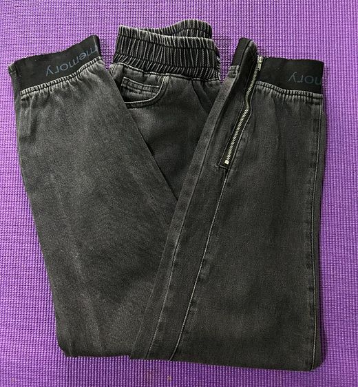 🌈👖กางเกงยีนส์ดำผ้าฟอก (Washed Denim) 👉สไตล์ลำลองเกาหลี🌈 รูปที่ 10