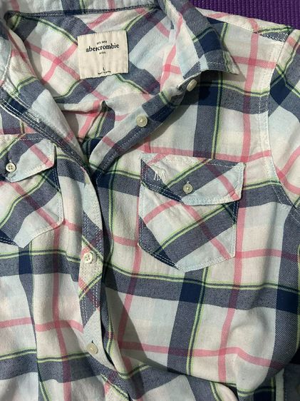 🌈 เสื้อเชิ้ตแขนยาว ลายสก็อต แบรนด์  abercrombie แท้💯🌈 รูปที่ 9