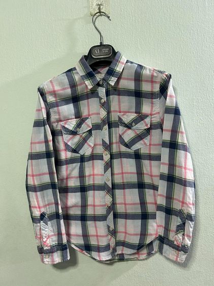 🌈 เสื้อเชิ้ตแขนยาว ลายสก็อต แบรนด์  abercrombie แท้💯🌈