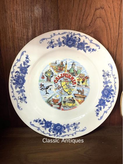 จานกระเบื้อง งานยุโรป เก่าสะสม