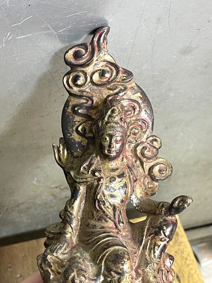 เจ้าแม่กวนอิม นั่งบัลลังมังกร ทองเหลือง สะสม รูปที่ 6