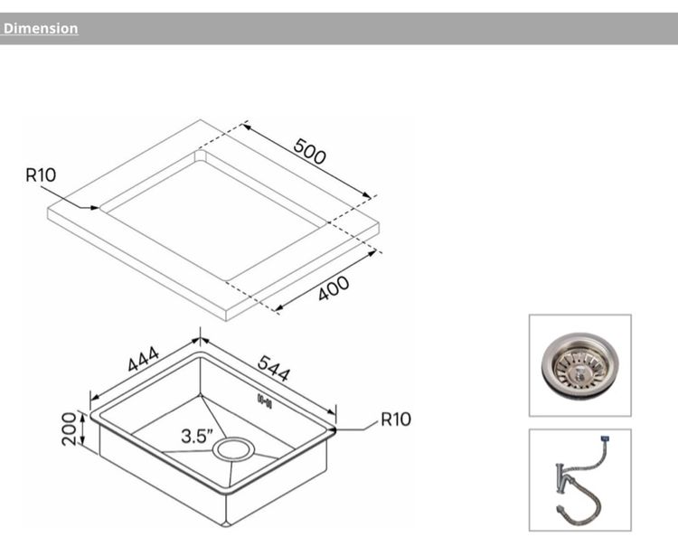 อ่างล้างจาน EVE รุ่น Undermount 544 444 รูปที่ 10