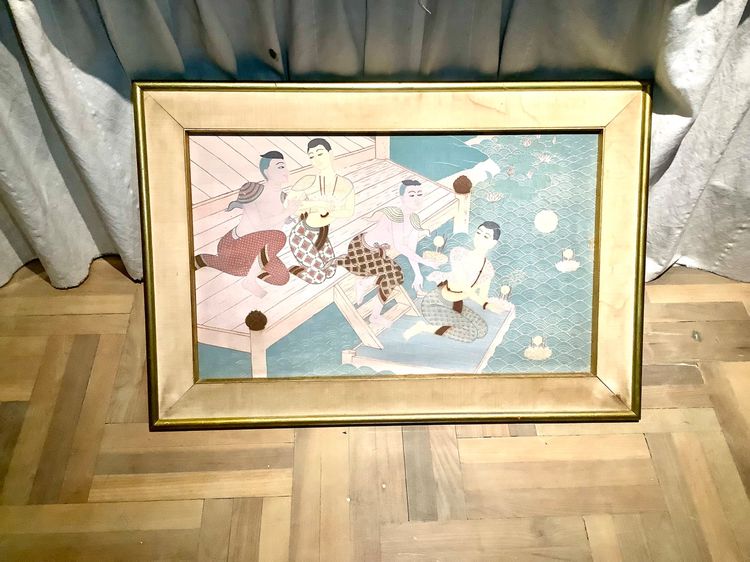 กรอบรูปภาพโบราณ กรอบรูปไม้งานของเก่า กว้าง 31 นิ้ว สูง 21 นิ้วครึ่ง รูปที่ 4