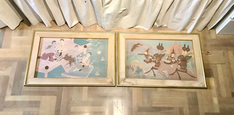 กรอบรูปภาพโบราณ กรอบรูปไม้งานของเก่า กว้าง 31 นิ้ว สูง 21 นิ้วครึ่ง รูปที่ 3