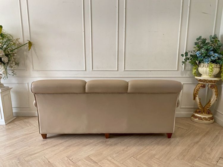 โซฟา 3 ที่นั่ง เบาะหนัง สีครีม รูปที่ 4