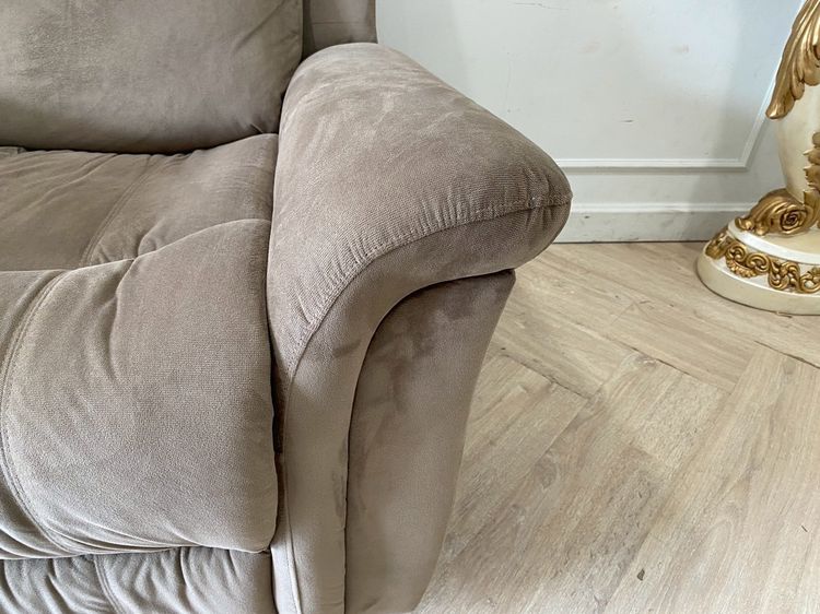 เก้าอี้พักผ่อน 1 ที่นั่ง เก้าอี้ปรับเอนนอน โซฟาพักผ่อน เบาะผ้า สีเทา Caution  รูปที่ 11