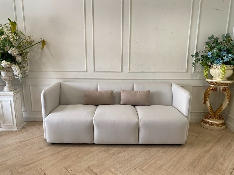 โซฟา 3 ที่นั่ง เบาะผ้า สีเทา (สินค้าใหม่) 