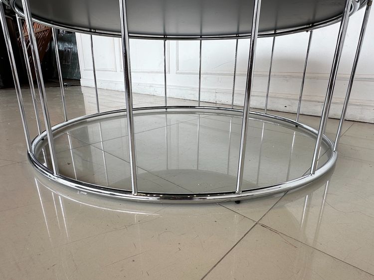 โต๊ะกลาง ท็อปกระจกทรงกลม ขาเหล็ก  รูปที่ 8