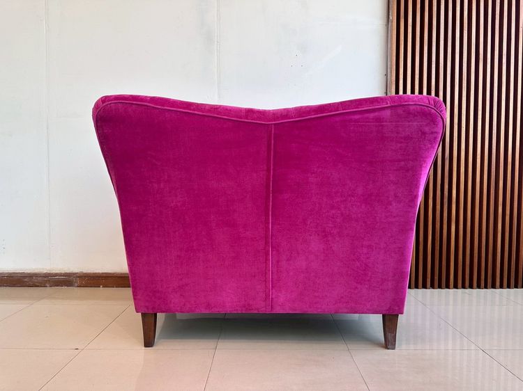 โซฟาเจ้าหญิง 2 ที่นั่ง เบาะผ้าสีชมพูบานเย็น พนักพิงดึงดุม โครงขาไม้ รูปที่ 10