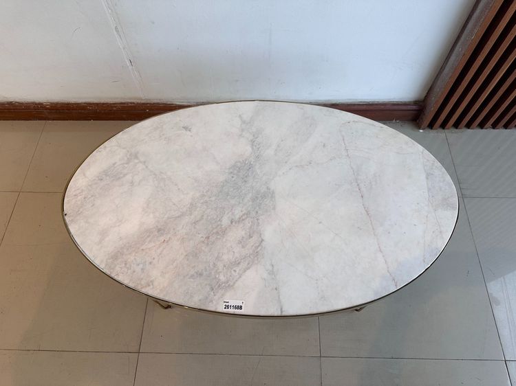 โต๊ะกลาง ท็อปหินอ่อน ขาสแตนเลสสีทอง รูปที่ 2