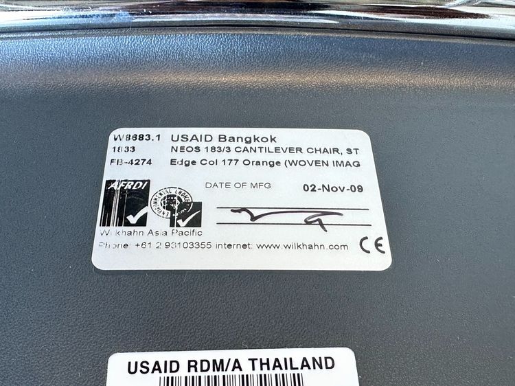 เก้าอี้สัมมนา แบรนด์ Wilkhahn เบาะผ้าสีส้ม รูปที่ 14