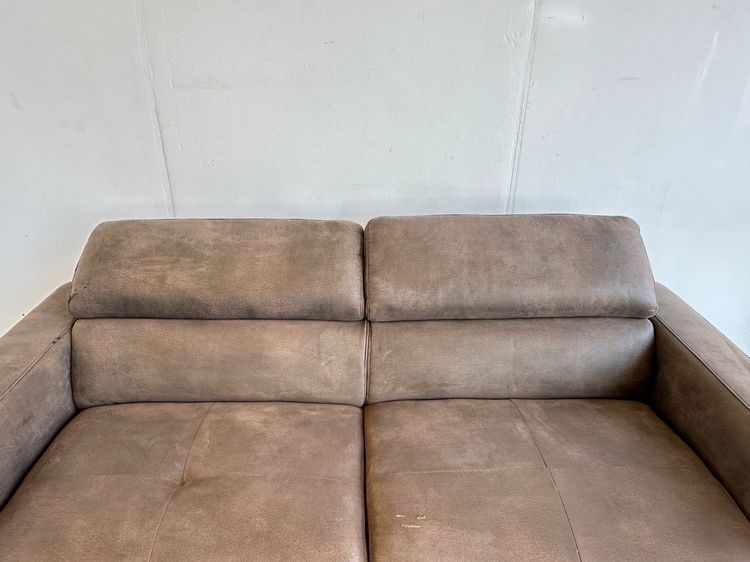 โซฟา 2-3 ที่นั่ง แบรนด์ SB เบาะผ้าสีน้ำตาล ขาเหล็ก พักคอปรับได้  รูปที่ 9