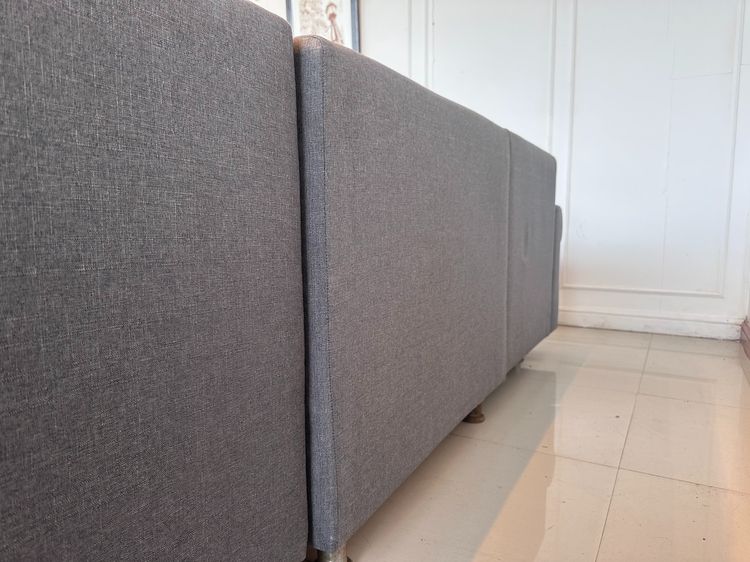 โซฟาแอล 3-4 ที่นั่ง เบาะผ้าสีเทา แขนม้วน รูปที่ 11