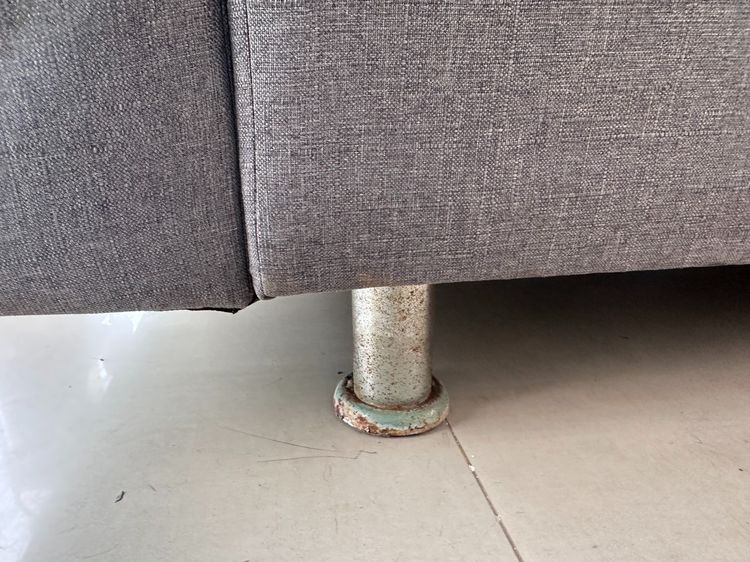 โซฟาแอล 3-4 ที่นั่ง เบาะผ้าสีเทา แขนม้วน รูปที่ 12