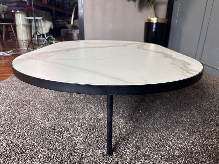 โต๊ะกลาง ท็อปหินแกรนิตสีขาว โครงขาเหล็กสีดำ  รูปที่ 12