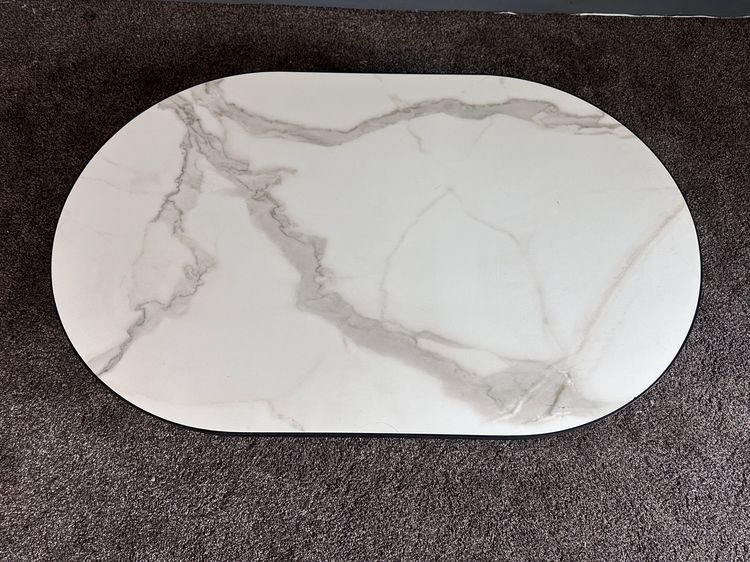 โต๊ะกลาง ท็อปหินแกรนิตสีขาว โครงขาเหล็กสีดำ  รูปที่ 2