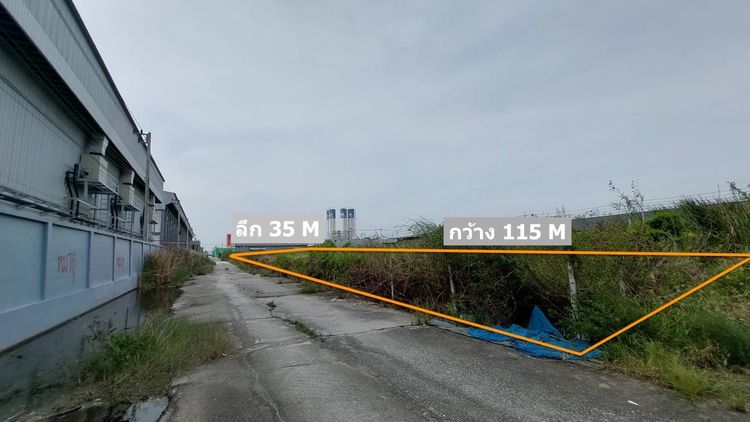 ขายที่ดินเปล่า 3 ไร่  ทำเลศักยภาพ เขตสีม่วง เหมาะสร้างโรงงาน โกดัง ถนนเลียบคลองส่งน้ำสุวรรณภูมิ