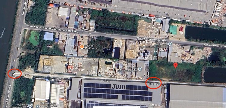 ขายที่ดินเปล่า 3 ไร่  ทำเลศักยภาพ เขตสีม่วง เหมาะสร้างโรงงาน โกดัง ถนนเลียบคลองส่งน้ำสุวรรณภูมิ รูปที่ 4