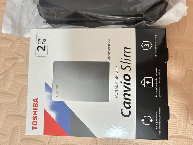Toshiba External HDD (2TB) USB 3.2  SuperSpeed,(Canvio Slim)  Security Auto-backup 2.5" สีดำ ฮาร์ดดิสพกพา (HDTD320AK3EA) รูปที่ 2