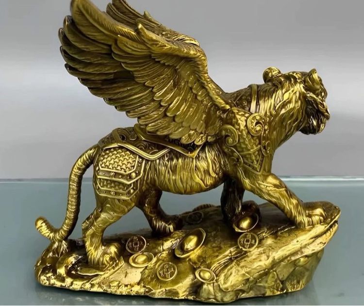 ✨รูปปั้นทองเหลืองของสัตว์เทพในตำนานจีน  รูปที่ 5