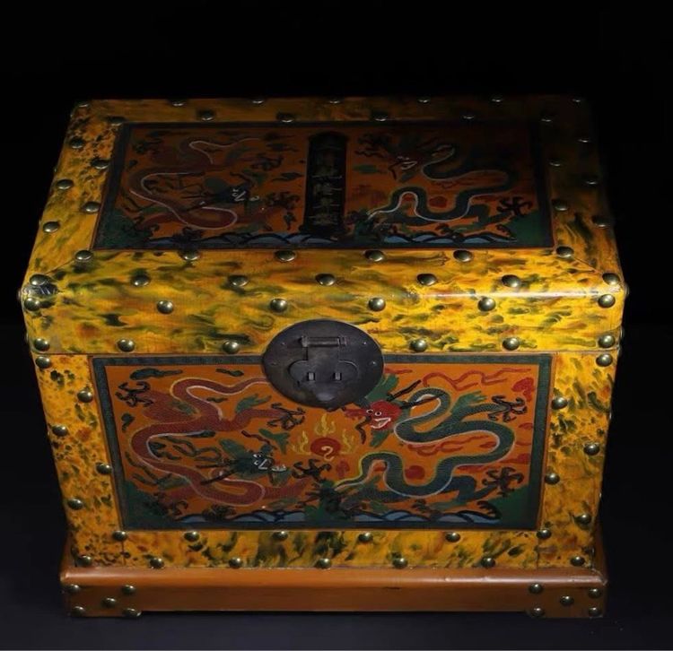 ✨หีบมสมบัติเครื่องเขินที่มีลวดลายวาดเขียน  รูปที่ 5