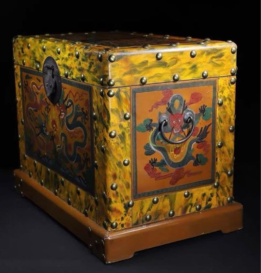 ✨หีบมสมบัติเครื่องเขินที่มีลวดลายวาดเขียน 