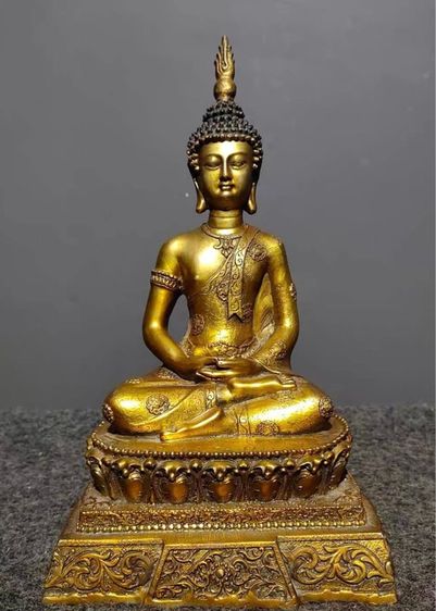 ✨พระพุทธรูปสำริดปิดทอง ลวดลายดอกพลัม พระพุทธรูปไทย 