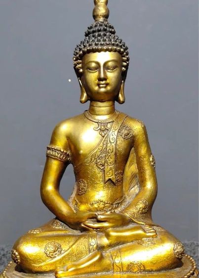 ✨พระพุทธรูปสำริดปิดทอง ลวดลายดอกพลัม พระพุทธรูปไทย  รูปที่ 2