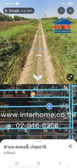 ที่ดินเปล่า 800 ตร.ว. ที่ดิน ซอยคลองสี่ตะวันตก21 ถนนคลองหลวง ถนนเลียบคลองสี่ตะวันตก คลองหลวง ปทุมธานี รูปที่ 2