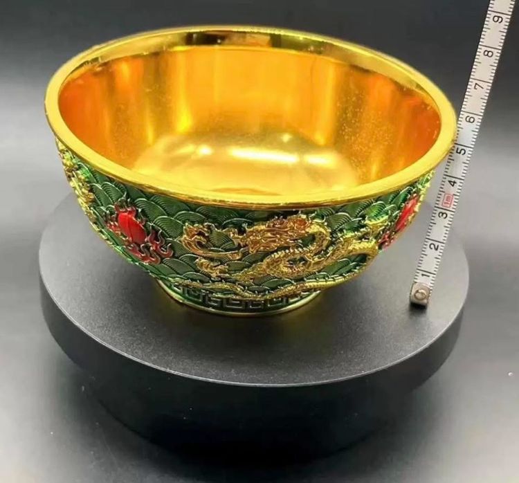 ✨ชามทองเหลือง‘ลายมังกรในยุครุ่งเรื่อง  รูปที่ 3