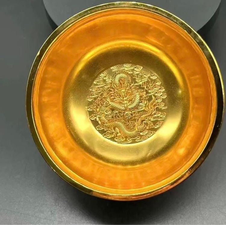 ✨ชามทองเหลือง‘ลายมังกรในยุครุ่งเรื่อง  รูปที่ 4