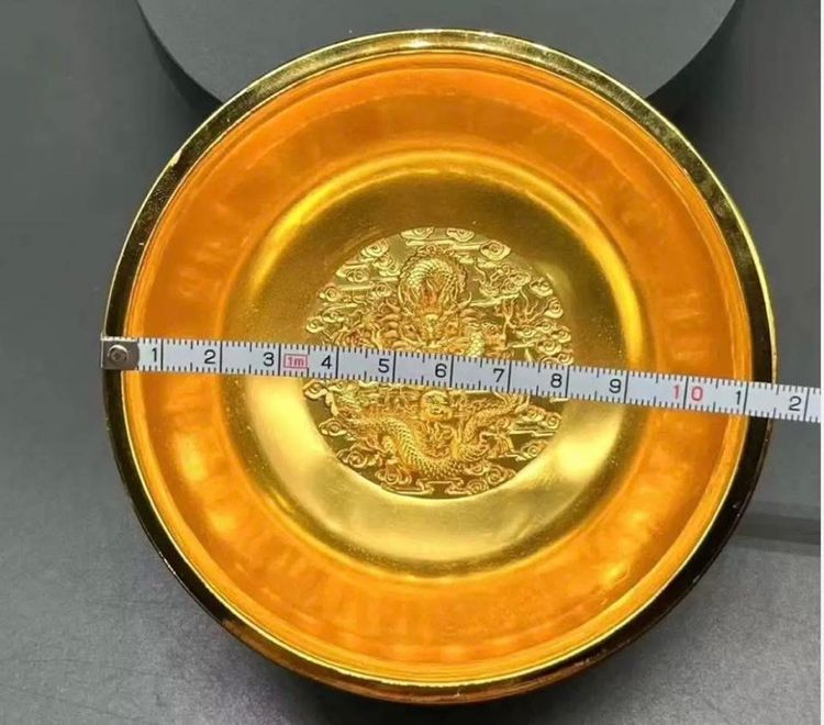 ✨ชามทองเหลือง‘ลายมังกรในยุครุ่งเรื่อง  รูปที่ 2