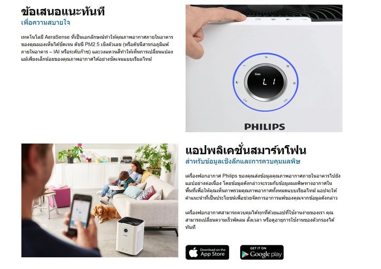 เครื่องฟอกอากาศ Philips พลังทะลุ 208 ตรม. จอ AQI เชื่อมแอป ฟอก PM2.5 ไว 800 เท่า รูปที่ 8