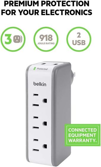 Belkin Wall Surge Protect ปลั๊ก เสถียรปลอดภัยกันไฟกระชาก 918 จูลส์ รูปที่ 11