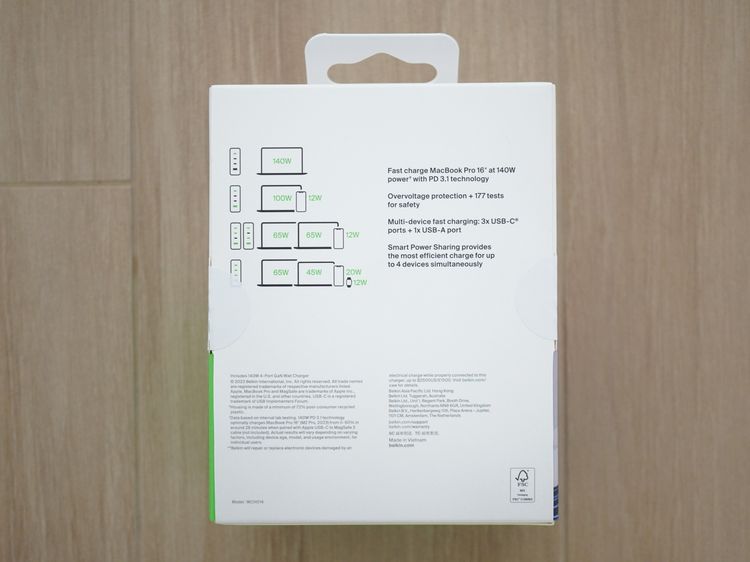 หัวชาร์จ Belkin 140W ปกป้องอุปกรณ์จากไฟกระชาก GaN PPS Surge Protect รูปที่ 2