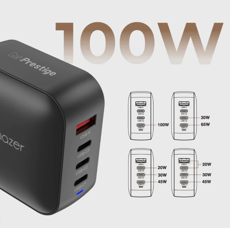 หัวชาร์จ 100W PPS GaN Pres-tige ปลอดภัย คุณภาพสูง แถมสาย แถมหัวเปลี่ยน รูปที่ 5